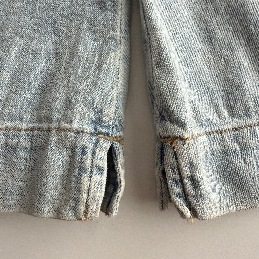 Anthropologie Pilcro Pleated Palazzo Mid Rise Super Wide Leg Light Wash Jeans 29 - Picture 5 of 10